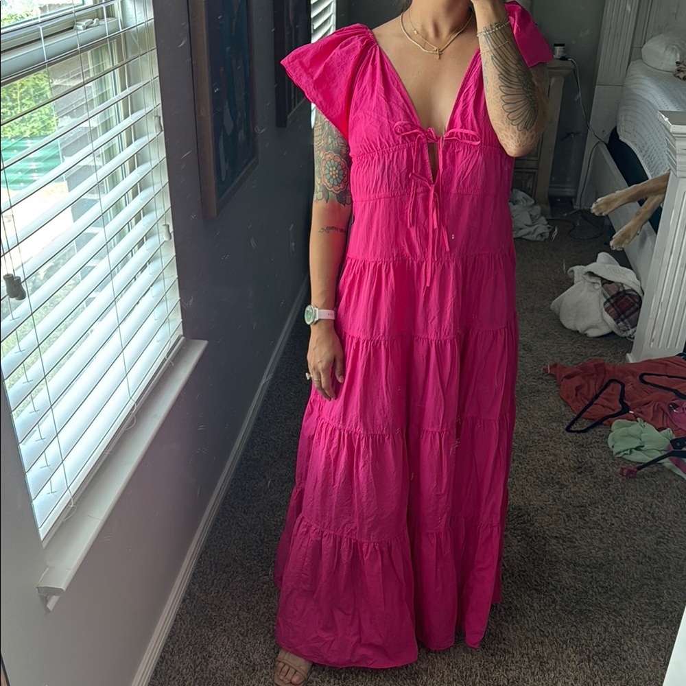 Elegant Pink Maxi Dress